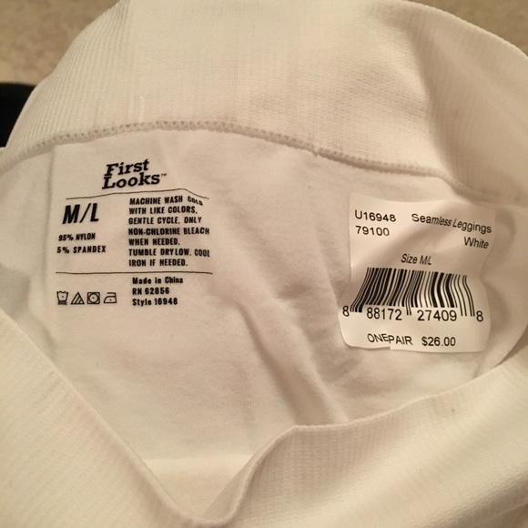 First Looks M/L white leggings/spandex NWT - Picture 4 of 4